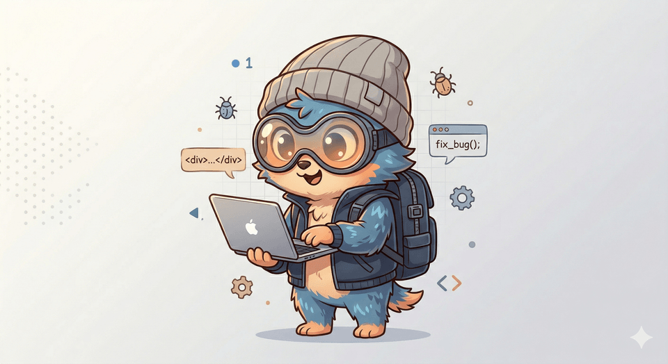 Illustration BugRescue, mascotte expert PrestaShop en intervention technique